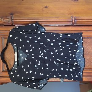 Loft black and white dotty top